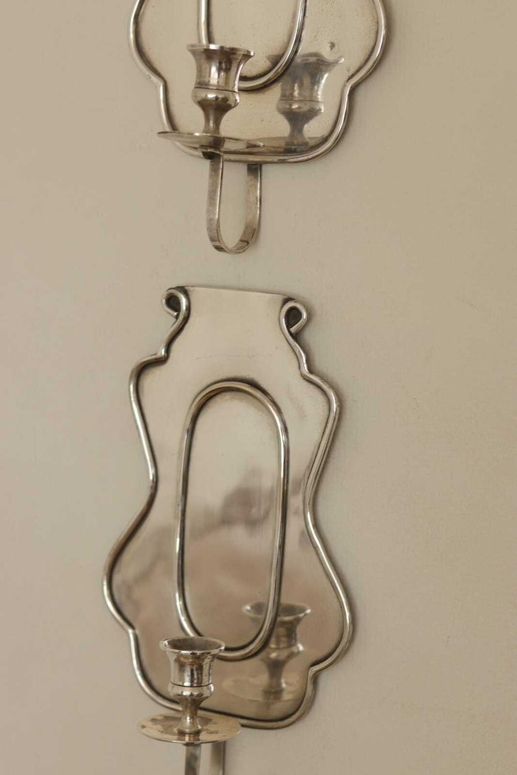 Pair Of Mid Century Swedish Pewter Sconces