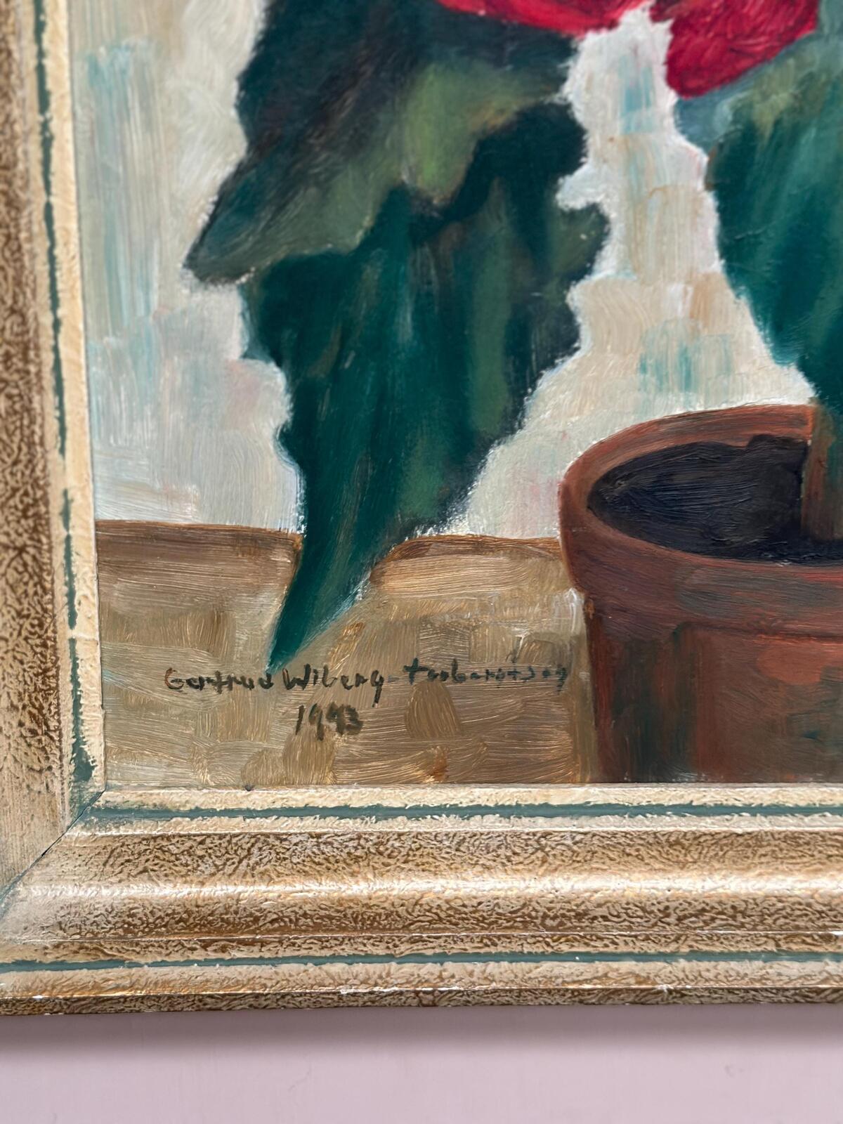 “Red Flower in Pot” by Gertrud Wiberg
