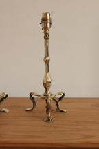 Pair Of  Victorian Antique Brass Pullman Railway Carriage Table Lamps