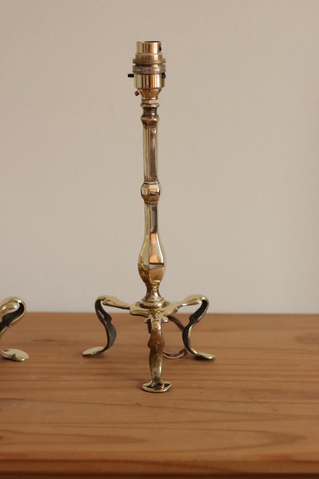 Pair Of  Victorian Antique Brass Pullman Railway Carriage Table Lamps