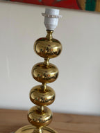 Tall Swedish Brass Bobbin lamps by Aneta