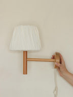 1970/80's Pair of Vintage Pine Wood Wall Lamps by Solbackens Svarveri Hyssna