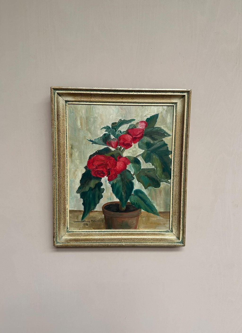 “Red Flower in Pot” by Gertrud Wiberg