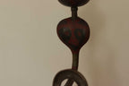 Pair of Egyptian Revival Style Engraved Brass Enameled Cobra Sconces