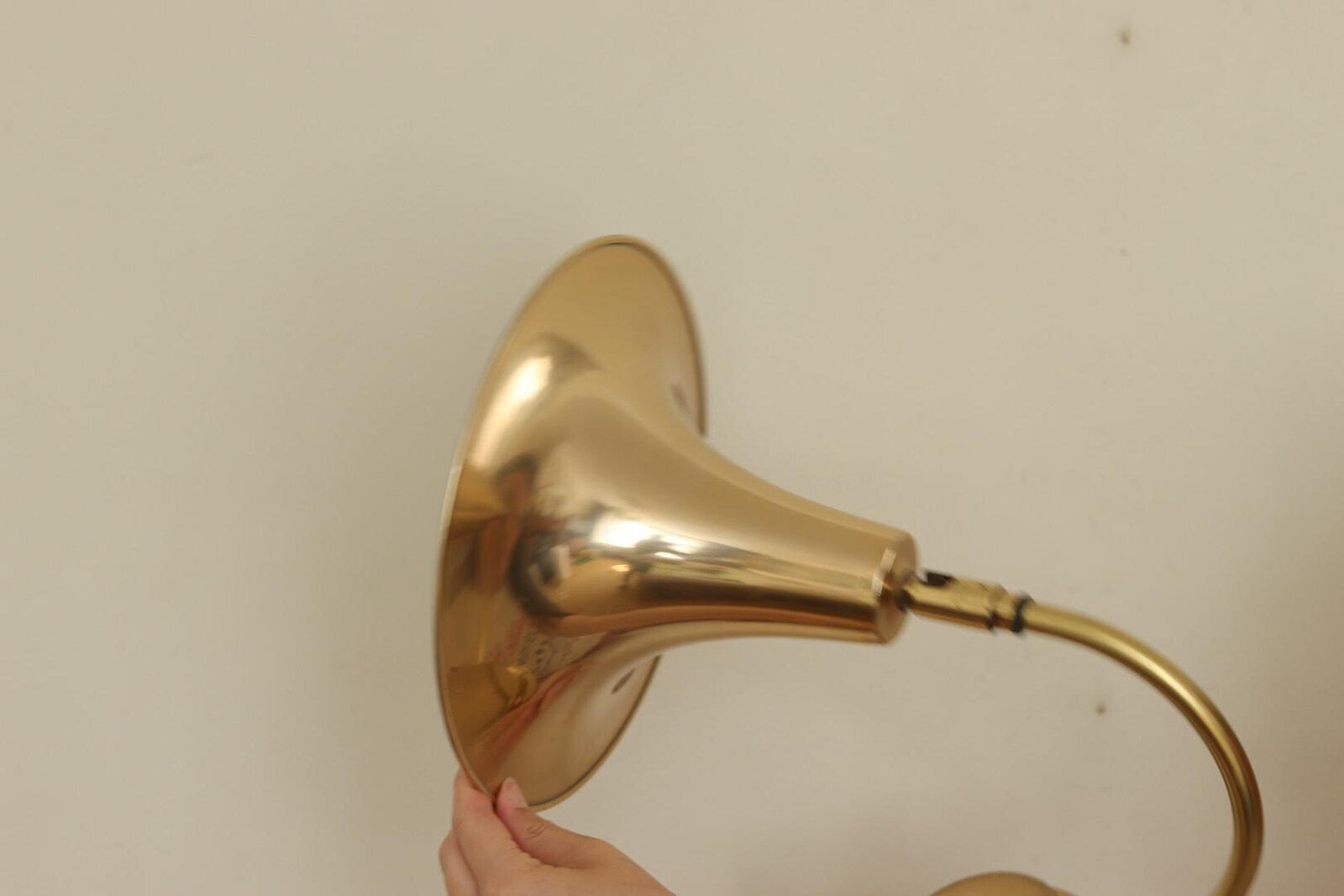 Danish 1960's Pair of Statement Trump Shape Lights in Brass, designed by Börje Claes for Norlett Elit.
