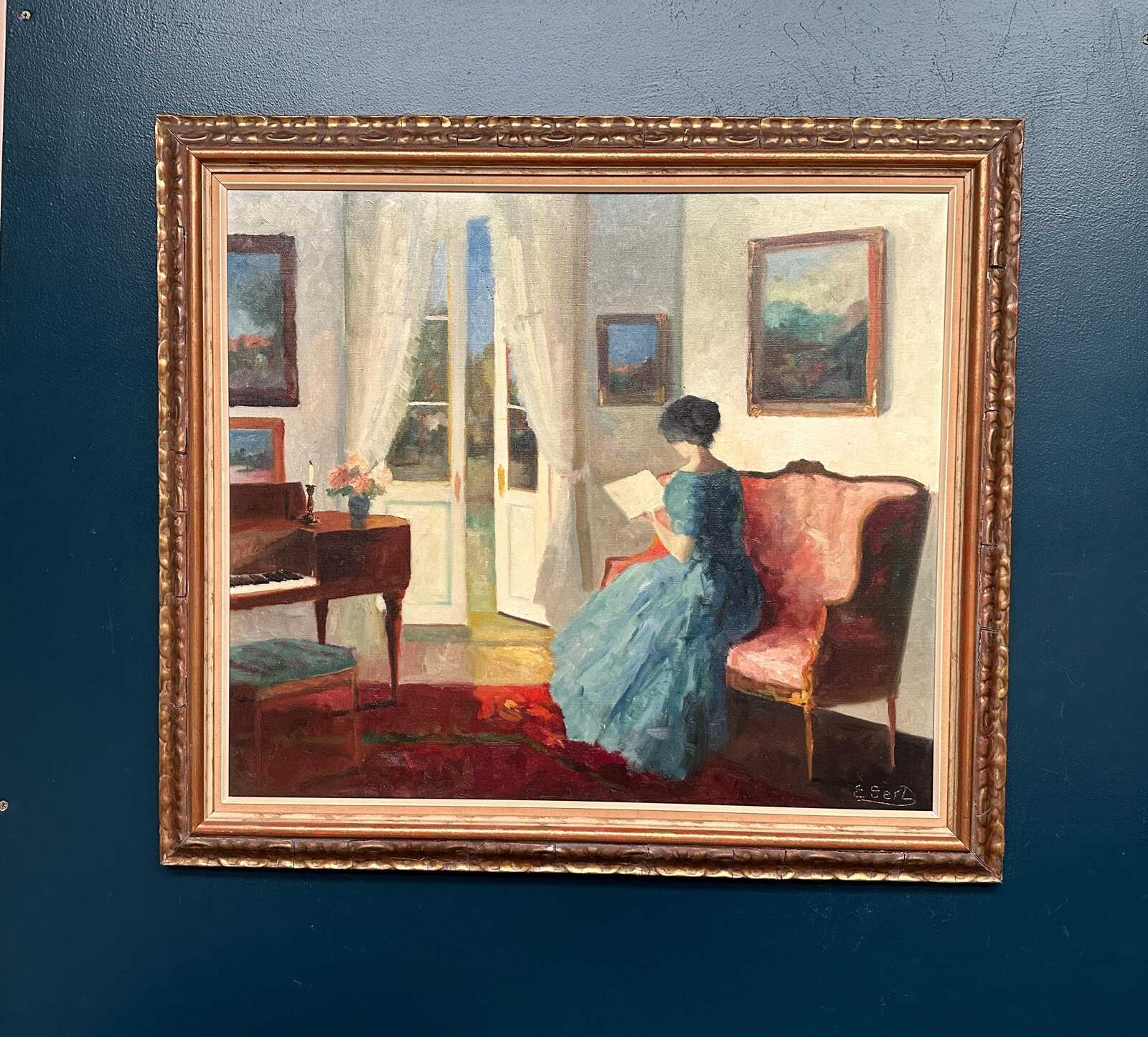 “Interior with Woman” by Edit Gert (1906–1983)