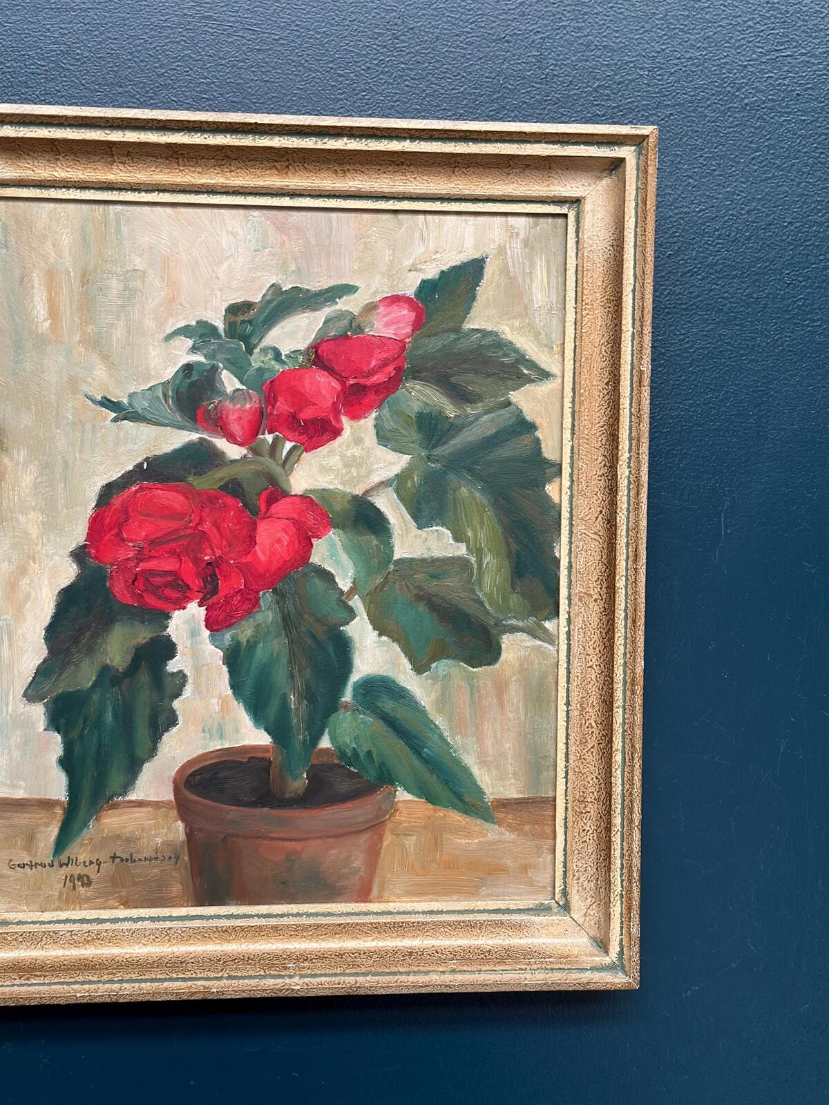 “Red Flower in Pot” by Gertrud Wiberg