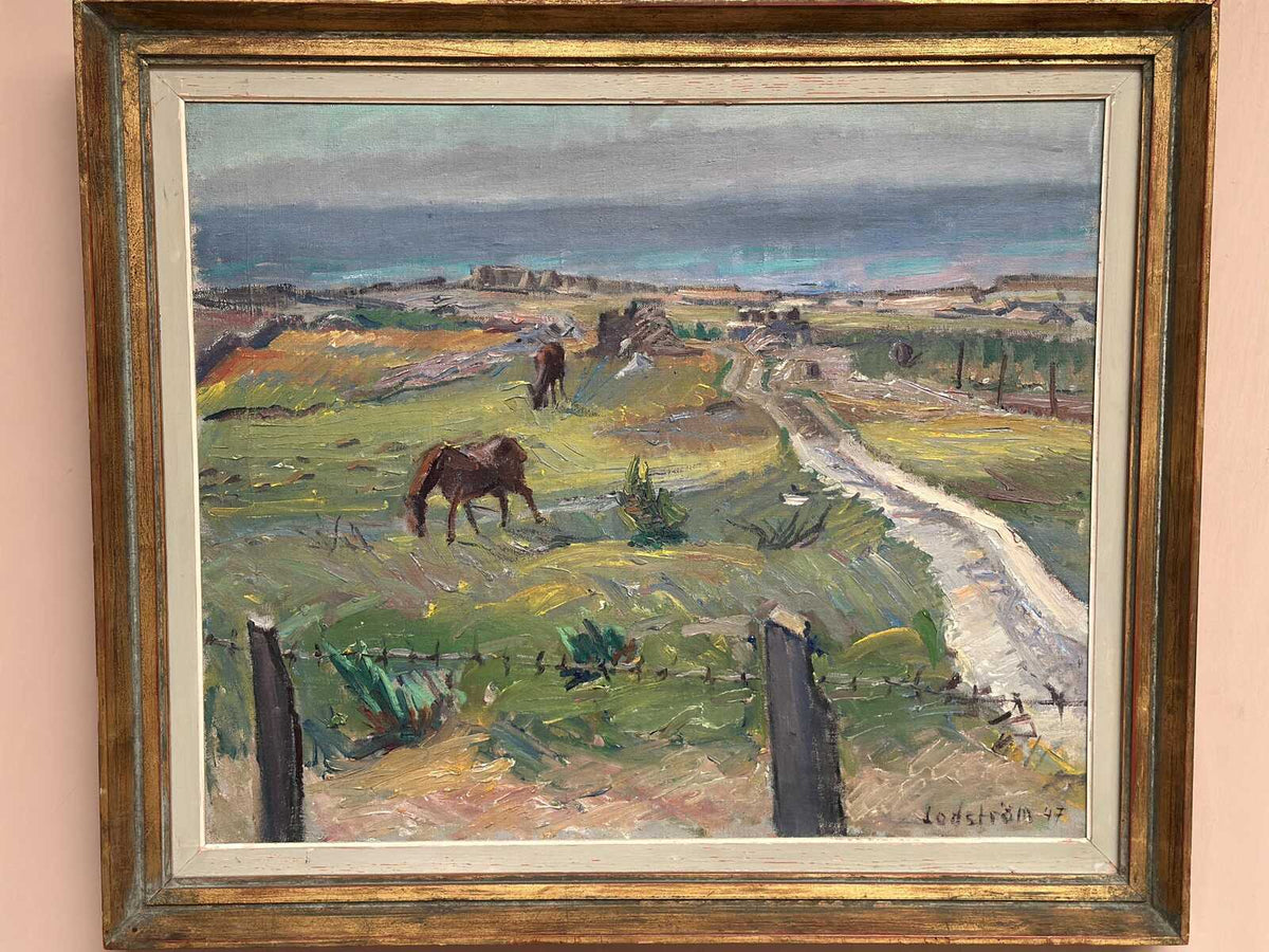 “Coastal Scene with Horses” by Georg Lodström