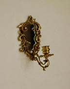 Pair of Mid-Century Swedish Brass Sconces with Mirrors