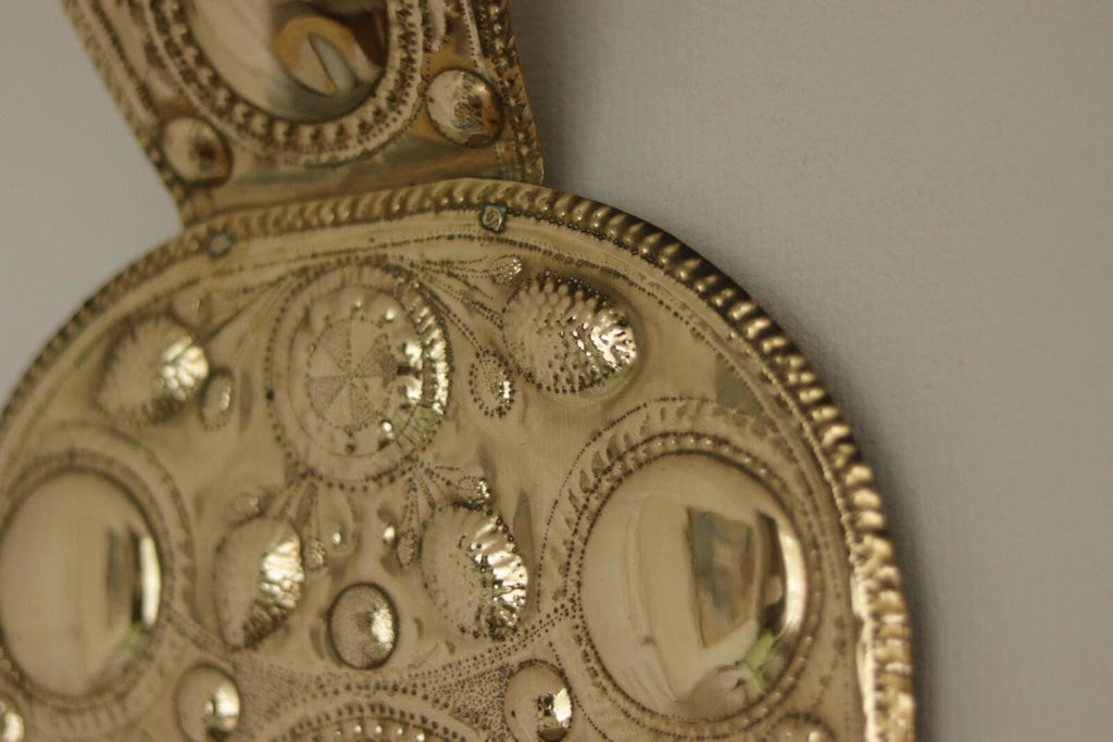 Pair Large baroque Style Mid Century Swedish Brass Sconces