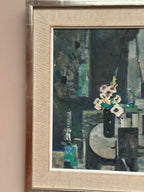 “White Blossom in Black Vase” by Edvin Ollers