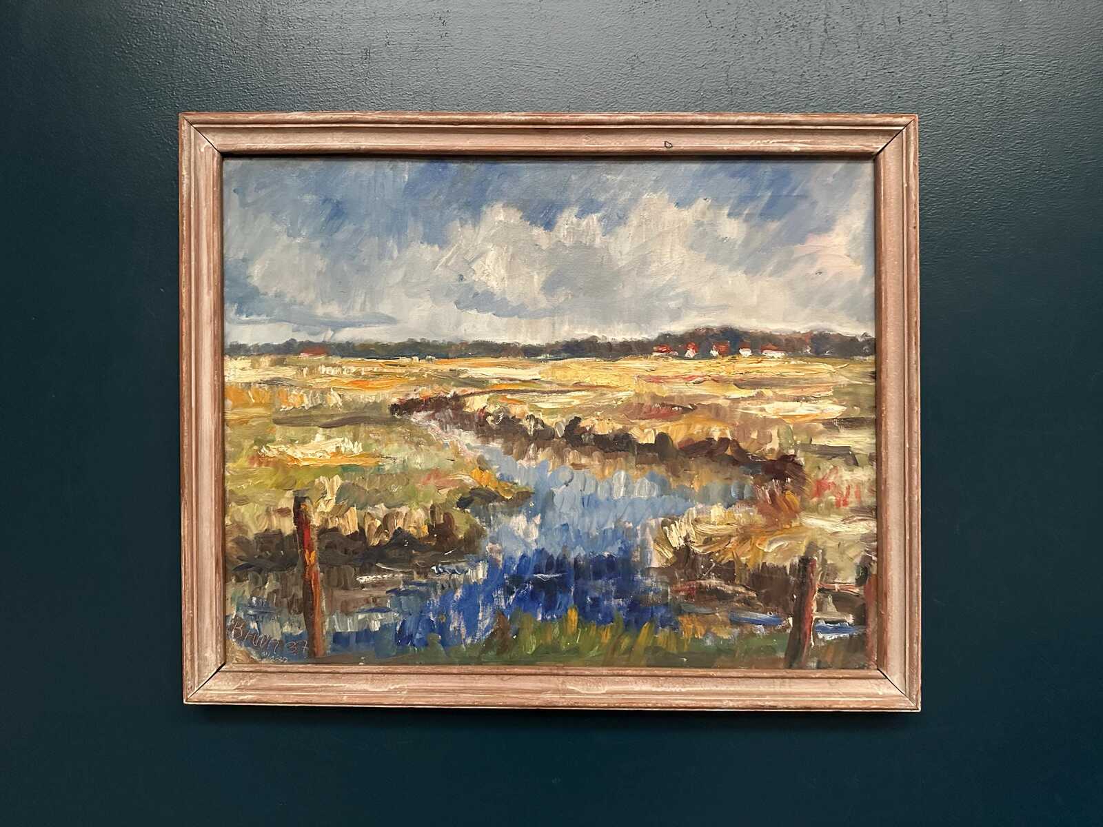 “Marsklandskap från Ribe” by Niels Mandrup Bruun (1918–1993)