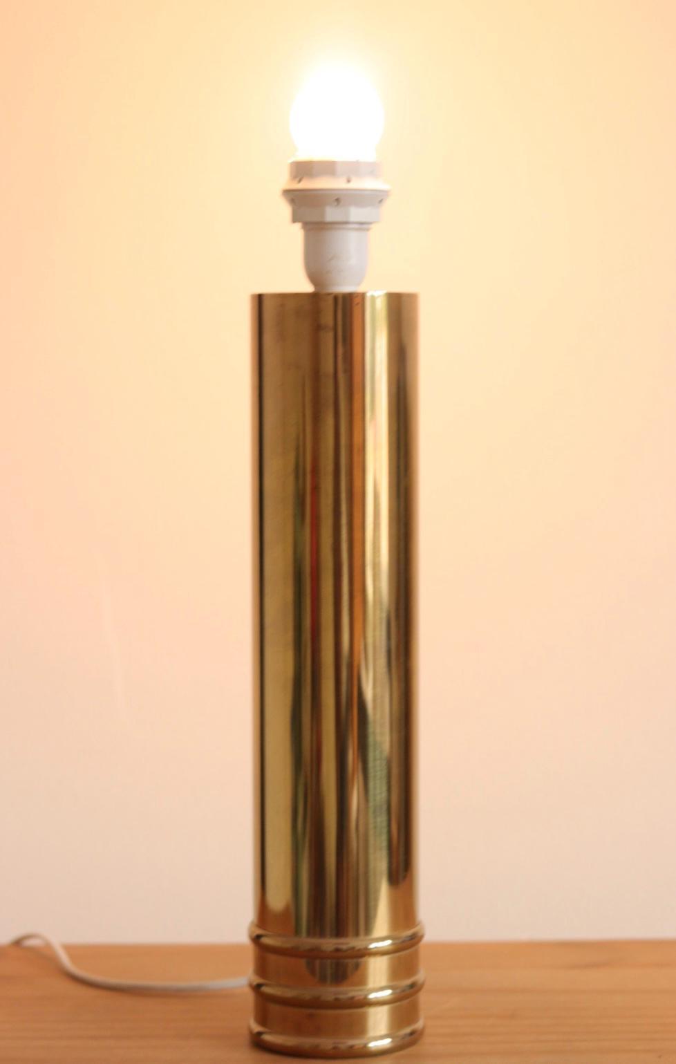 1960's Mid Century Swedish Large Brass Table Lamp by  Bergbom, Model B 010