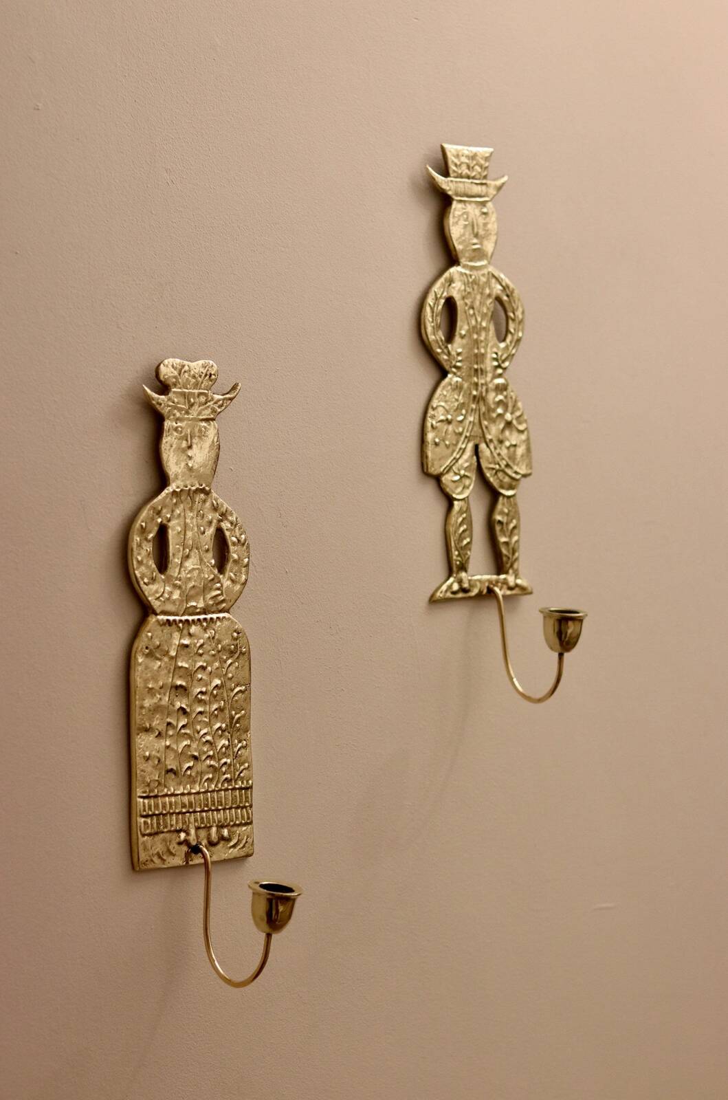 Pair of Mid-Century Brass Danish Sconces