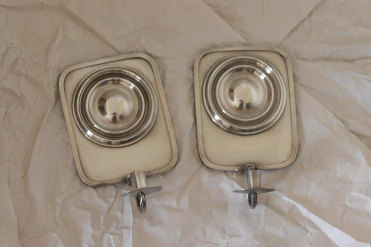 Pair Of Swedish Pewter Sconces By Svenskt - Tenn