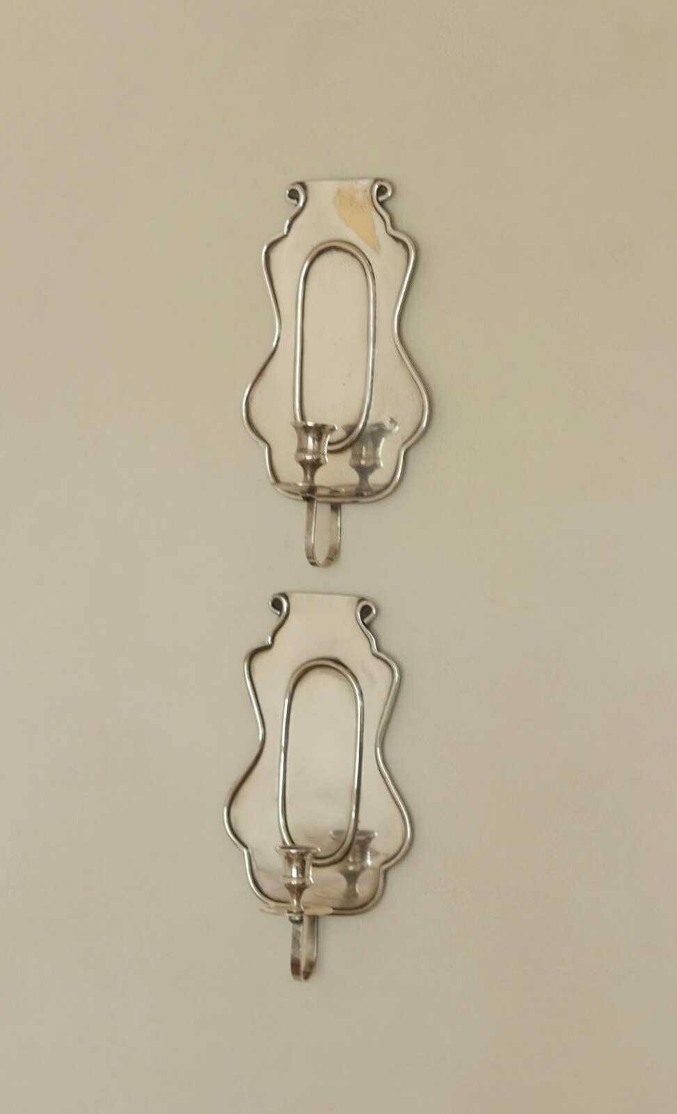Pair Of Mid Century Swedish Pewter Sconces