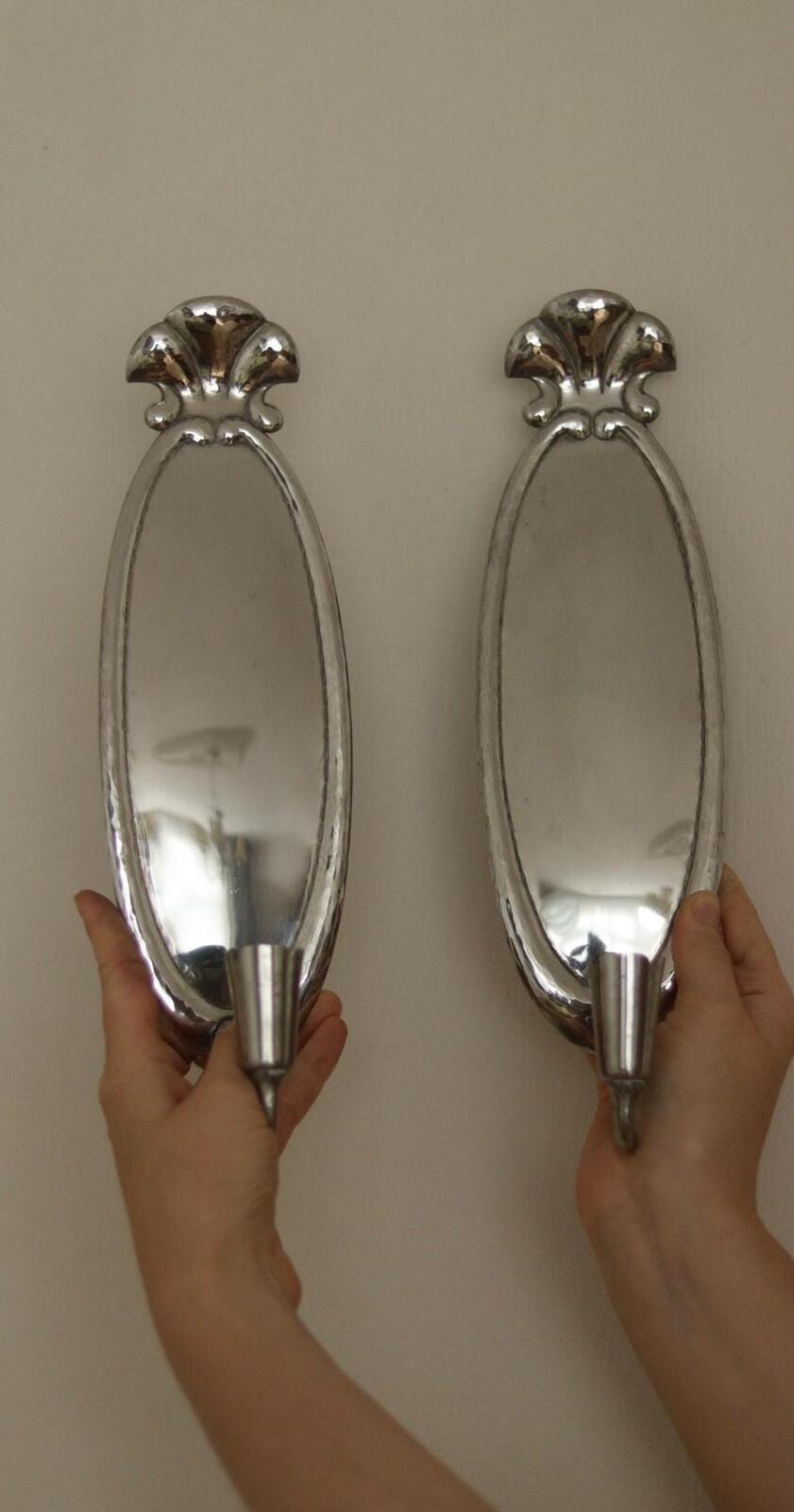 Pair of Swedish Grace Pewter Sconces by Svenskt - Tenn