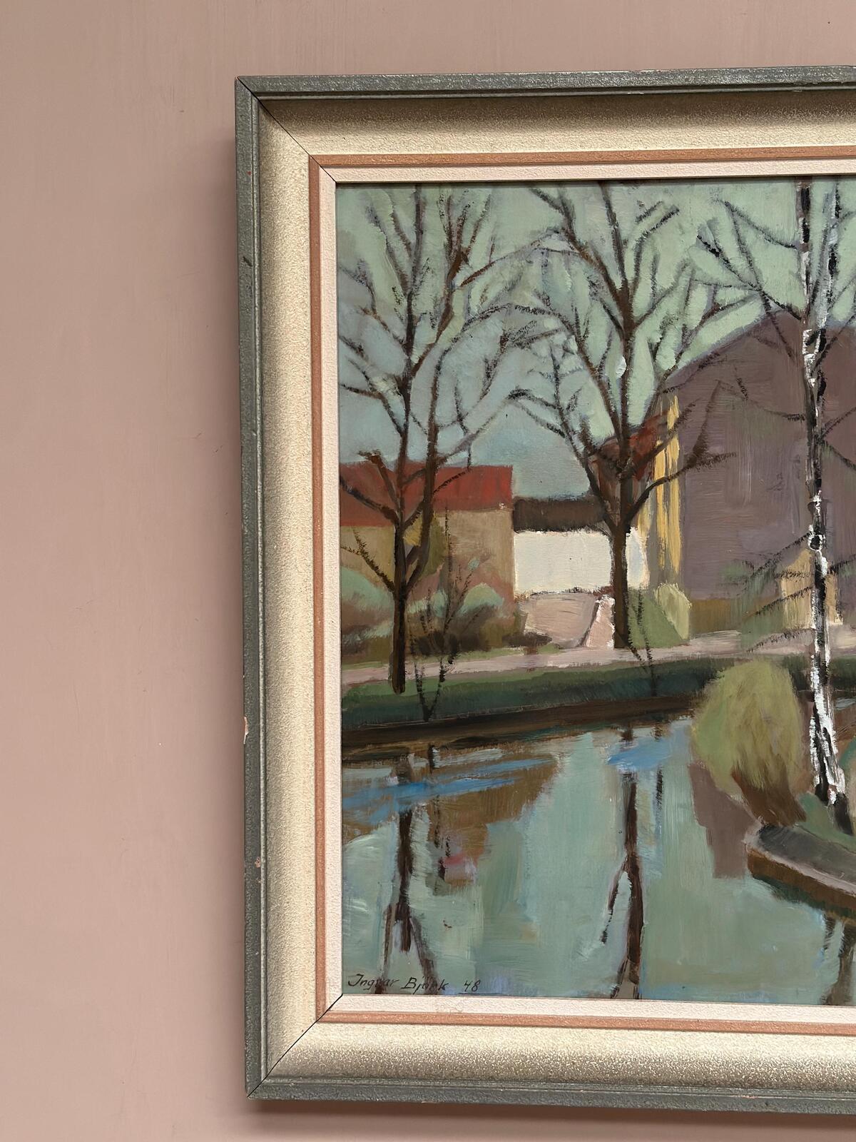 “Landscape with Trees & Buildings” by Ingvar Björk
