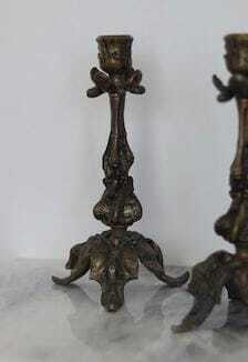 Pair of Swedish Brass Candleholders