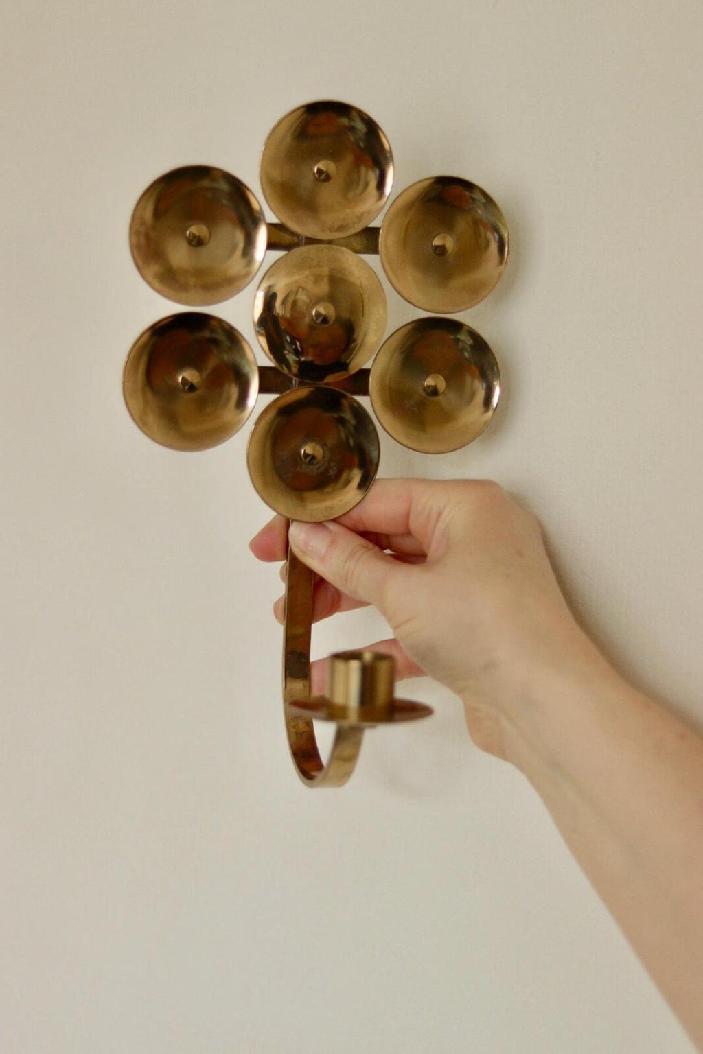 Pair of Mid-Century Sweden Brass Sconces By Kee Mora