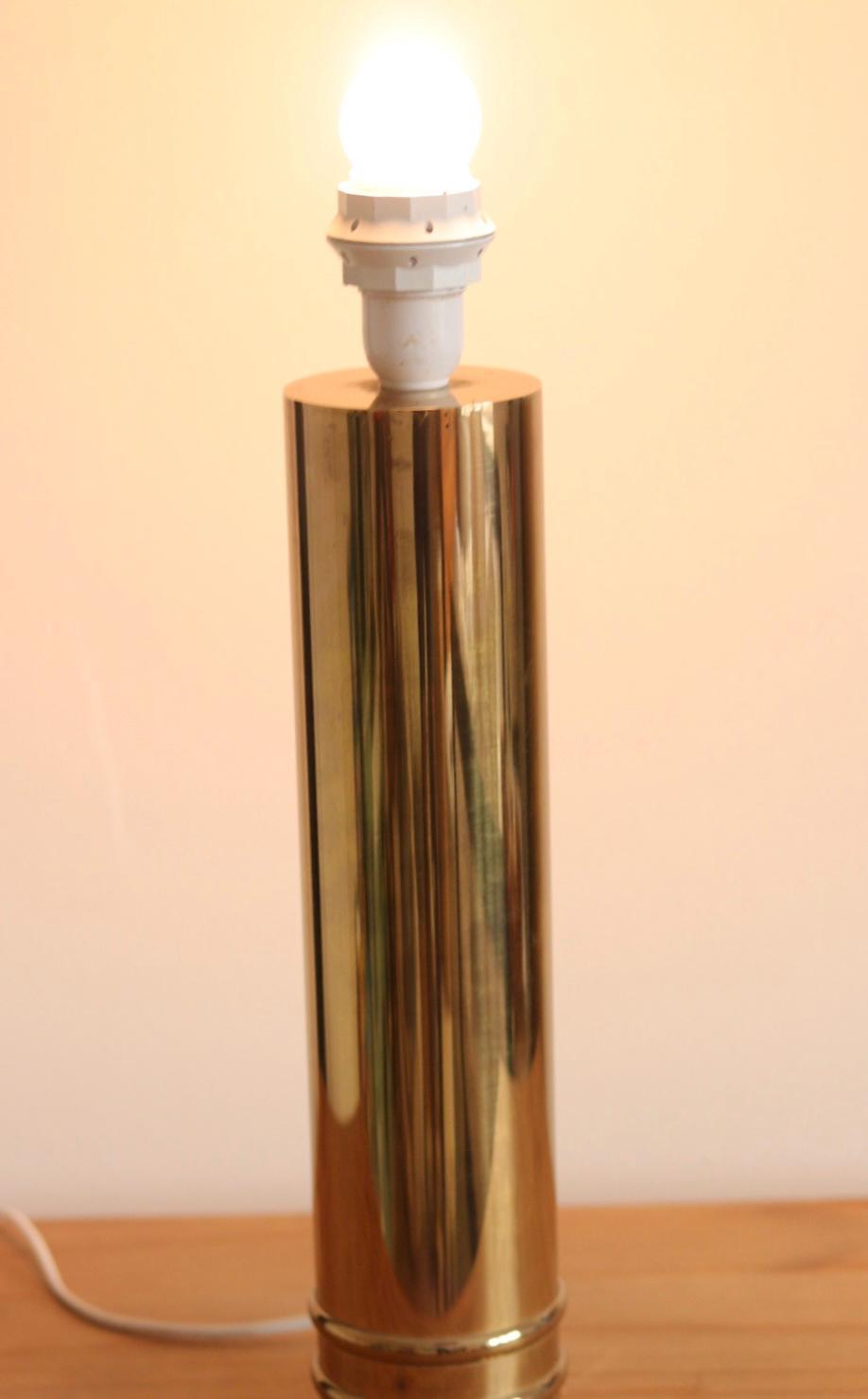 1960's Mid Century Swedish Large Brass Table Lamp by  Bergbom, Model B 010