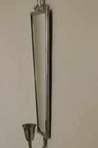Pair of Mid Century Swedish Pewter Sconces with Mirror