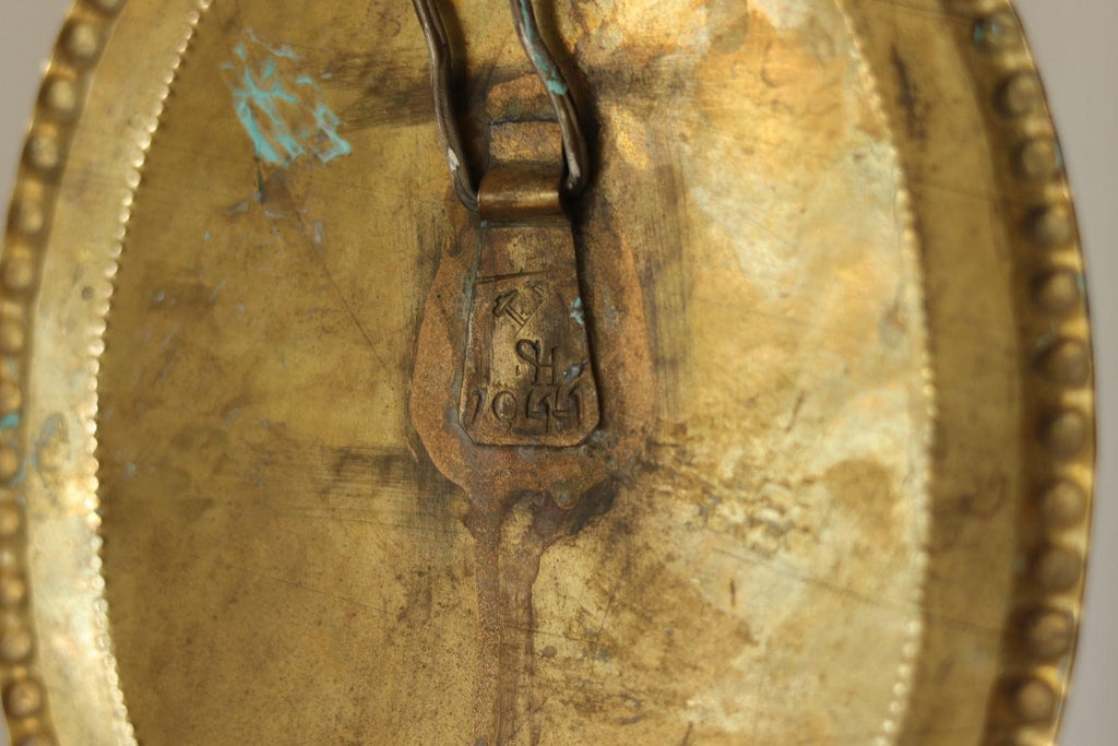 Pair Of Mid Century Swedish Brass Sconces Dated 1944