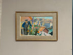 “Figure by a Fence with Flowers” by Carl Gunne