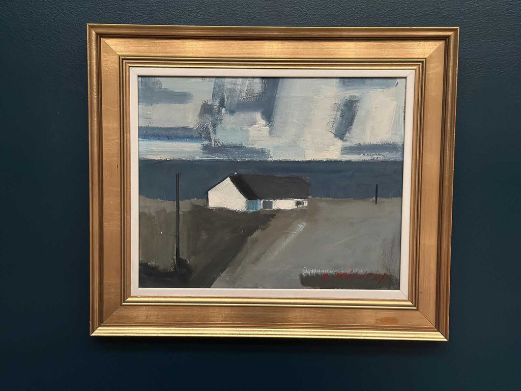 “Coastal Motif with Houses” by Egon Møldrup