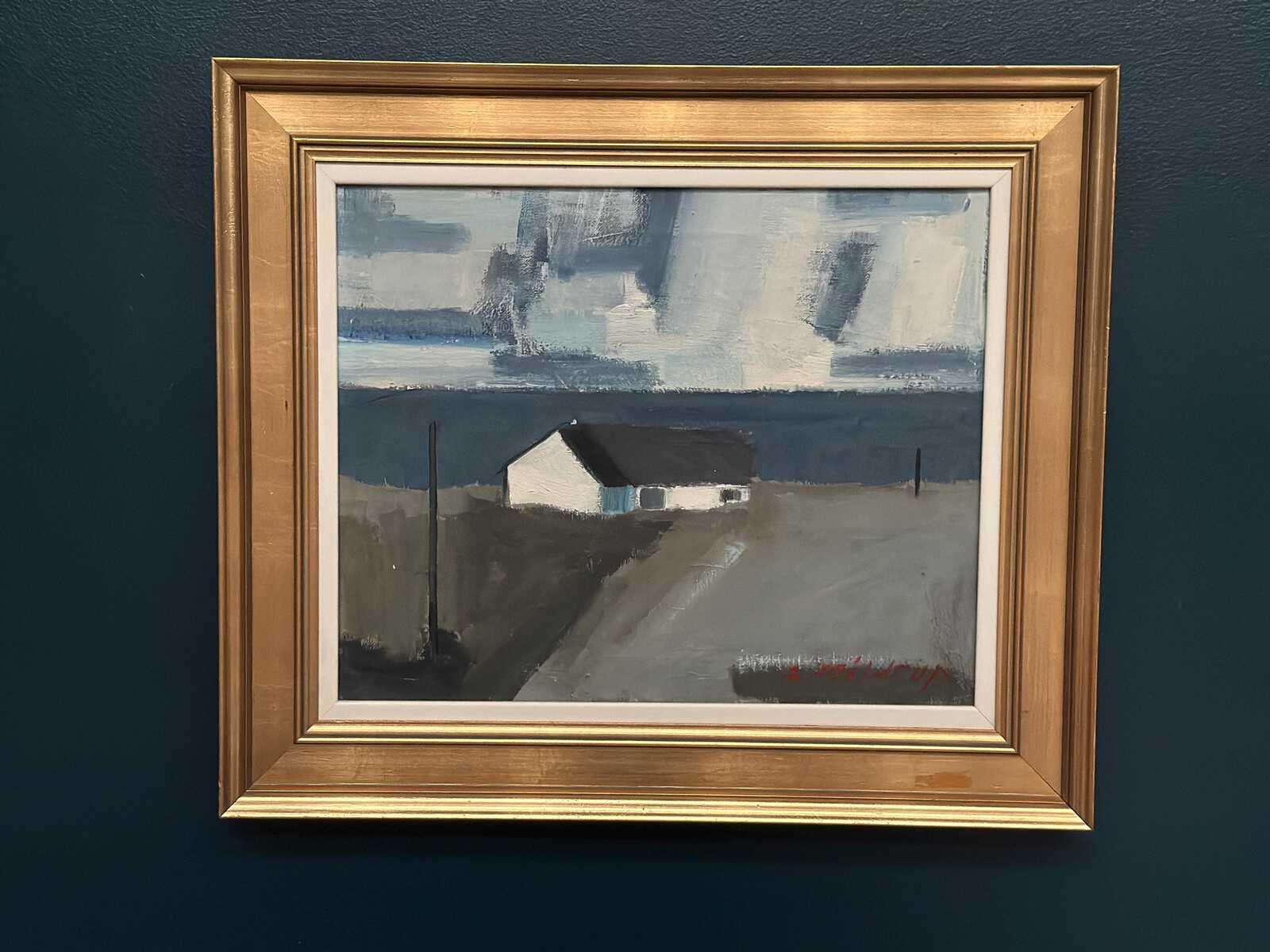 “Coastal Motif with Houses” by Egon Møldrup