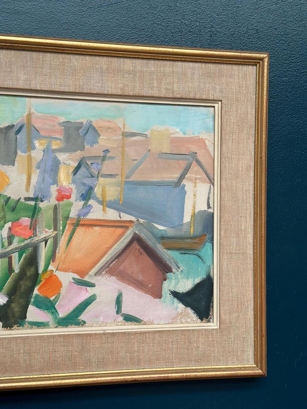 “Figure by a Fence with Flowers” by Carl Gunne