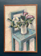 “Flowers in Vase on Chair” by Napoleon Frank