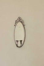 Pair of Mid Century Swedish Pewter Sconces with Mirror By Svenskt - Tenn