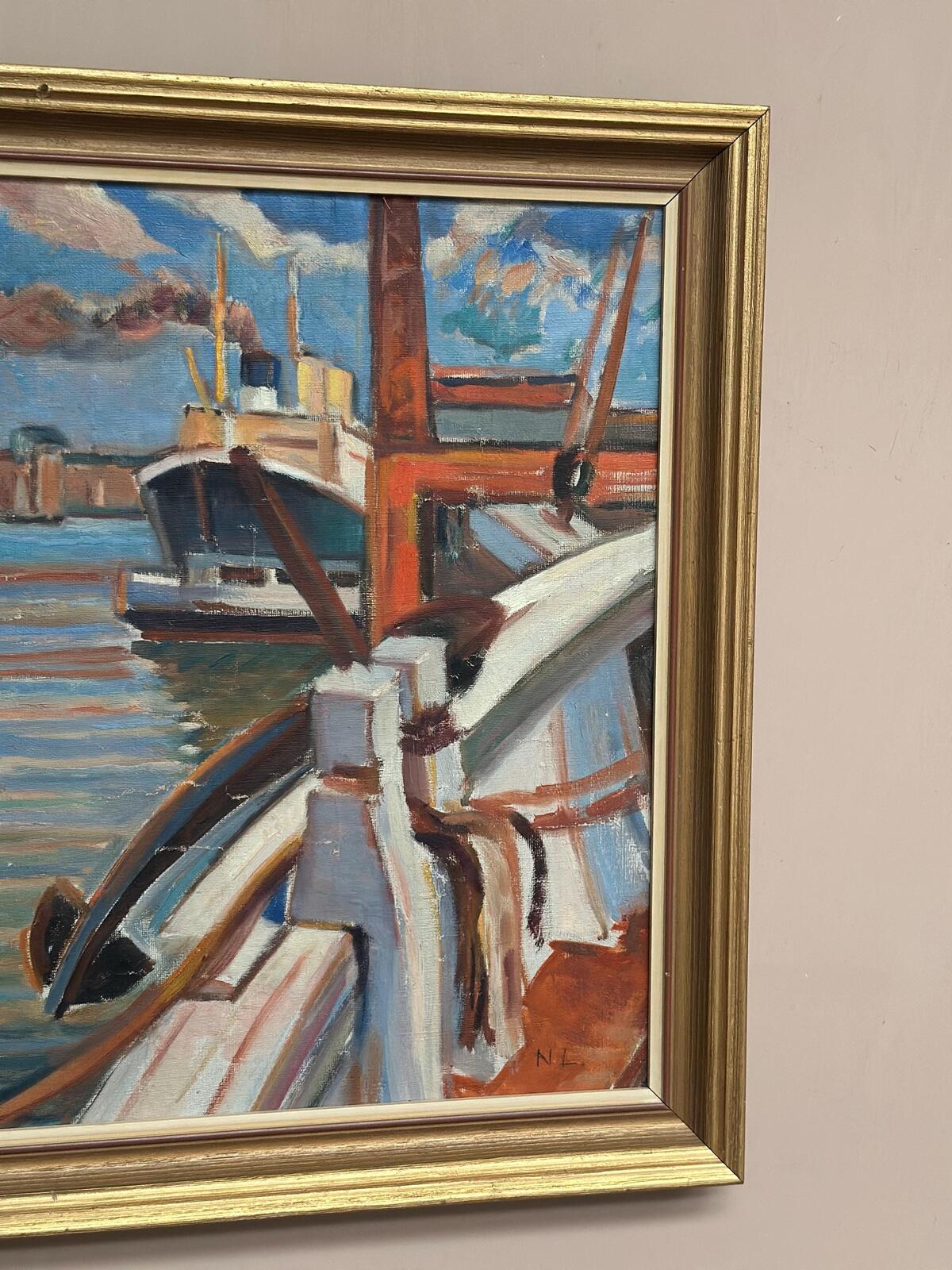“Steamship in Harbor” By NL