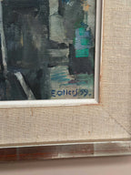 “White Blossom in Black Vase” by Edvin Ollers