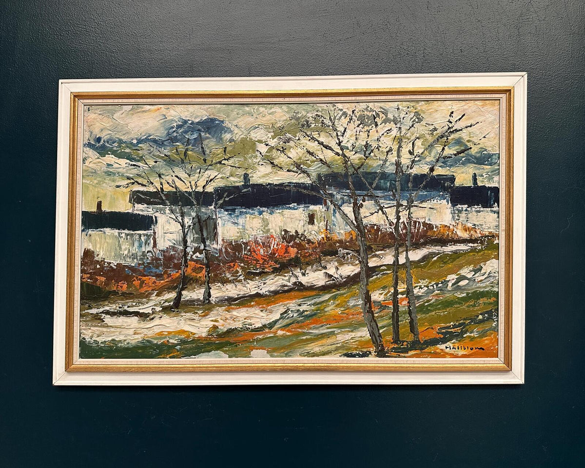 “Landscape with Houses and Trees” by Stig Hallblom
