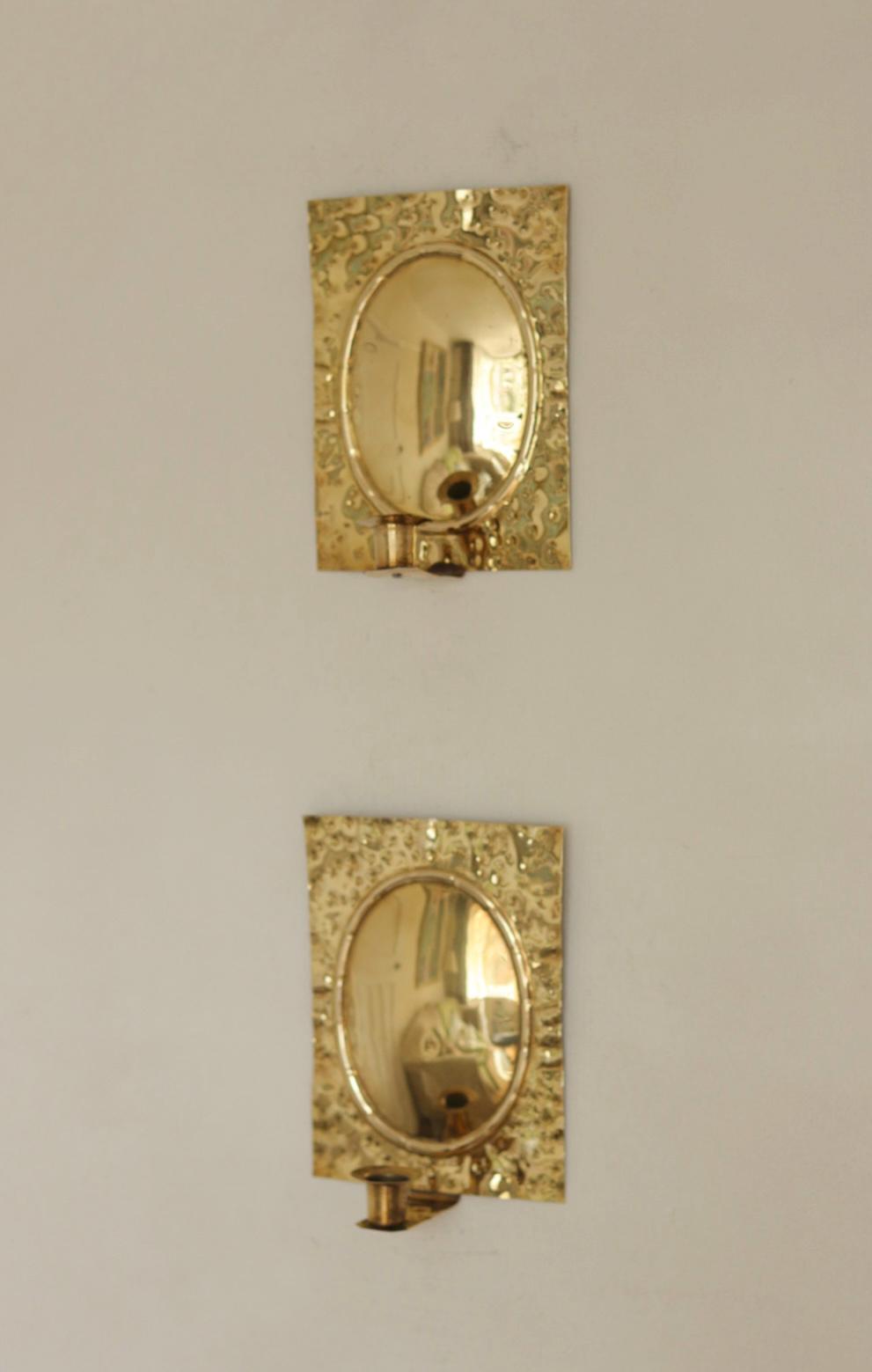 Pair Of  Swedish Brass Sconces