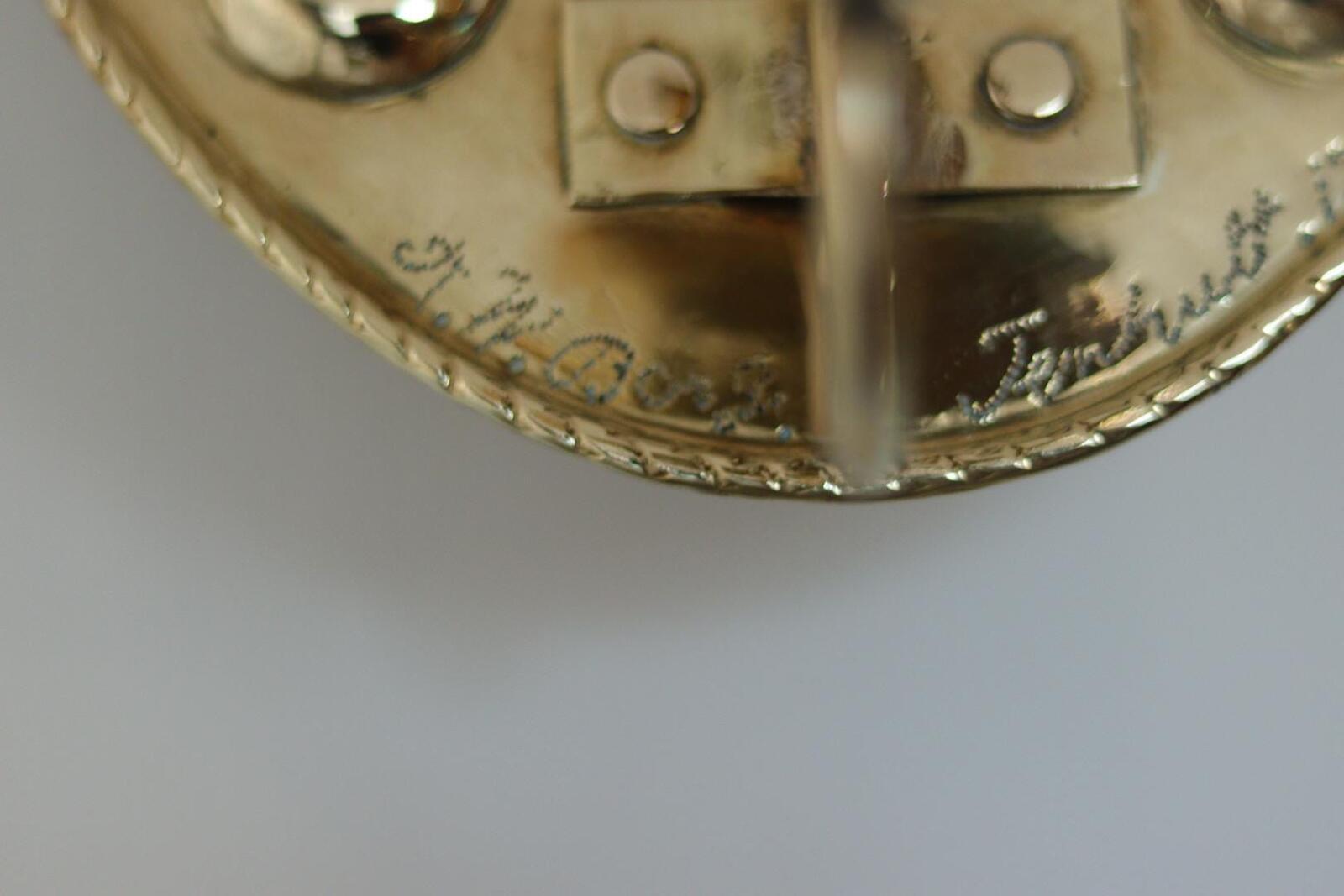 Pair Large baroque Style Mid Century Swedish Brass Sconces