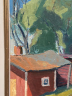 “Red Barns” by L. Wuariner