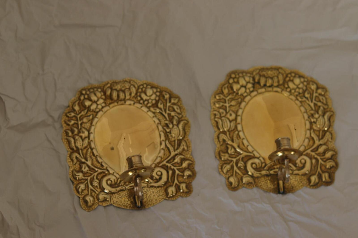 Pair of Mid-Century Swedish Brass Sconces
