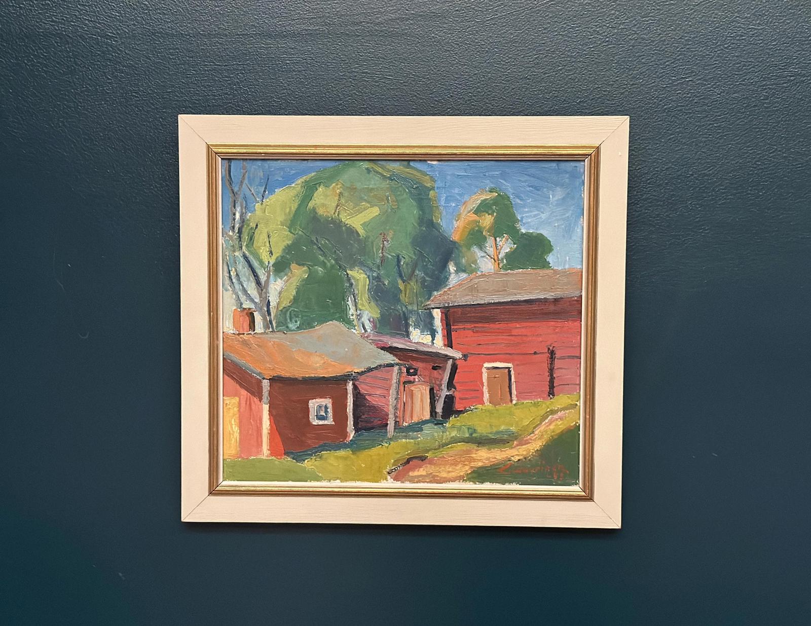 “Red Barns” by L. Wuariner