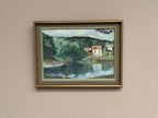 “Lake with Houses” by G. Arner