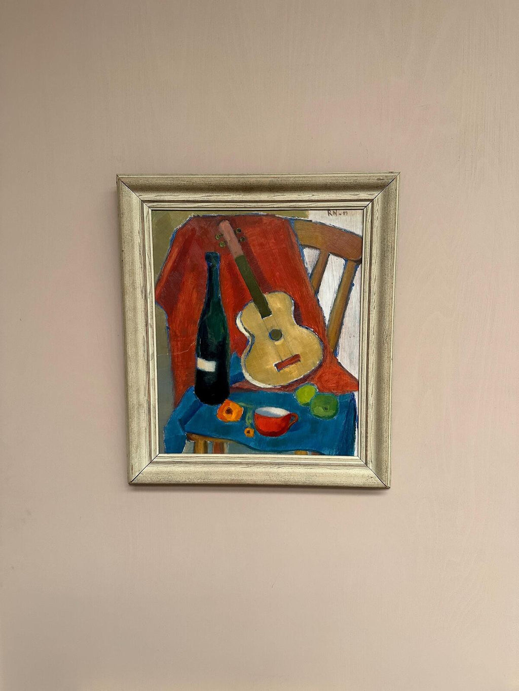 “Still Life with Guitar and Wine Bottle”