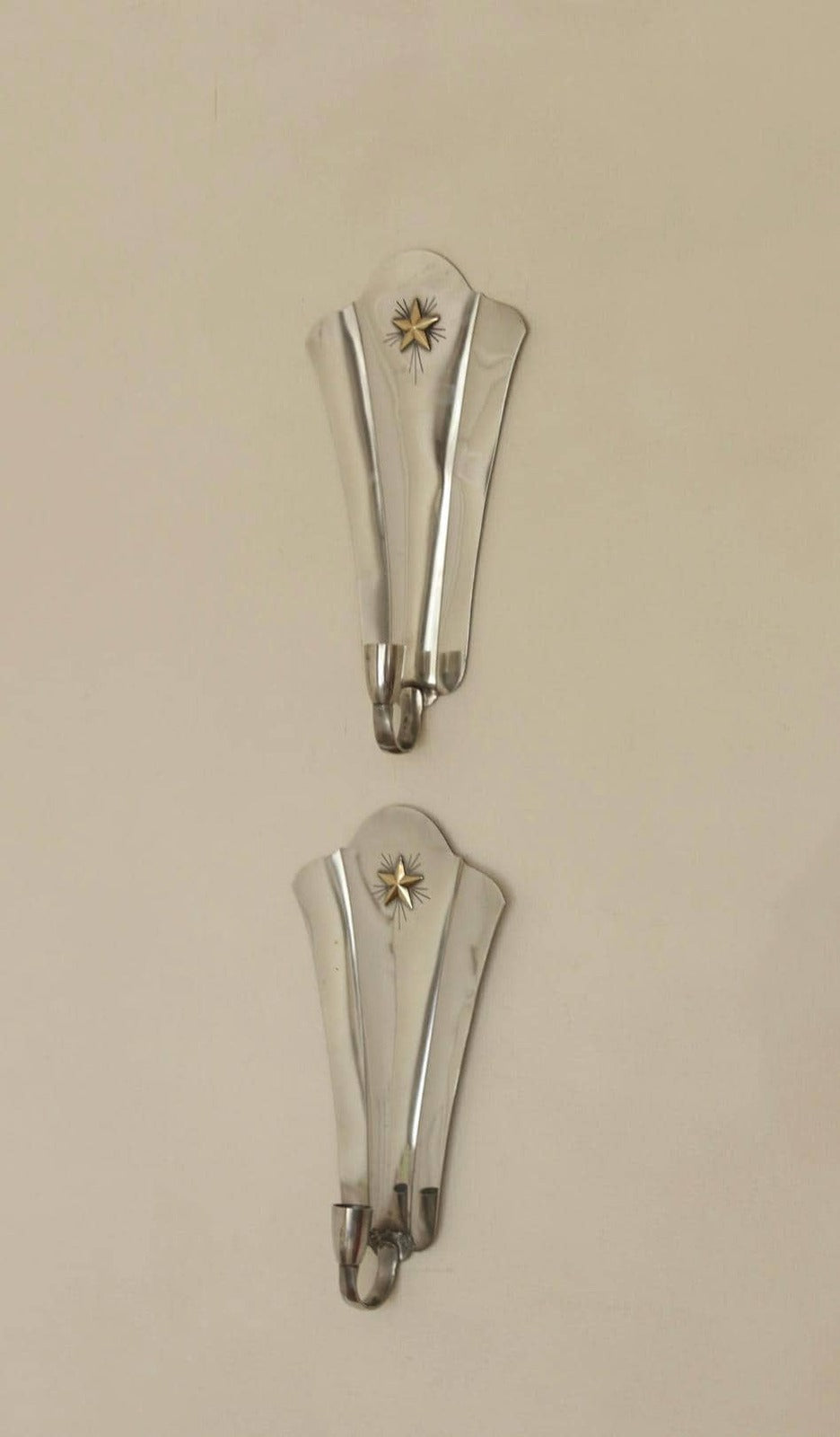 Pair Of Mid Century Swedish Pewter Sconces