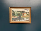 “Lake with Houses” by G. Arner