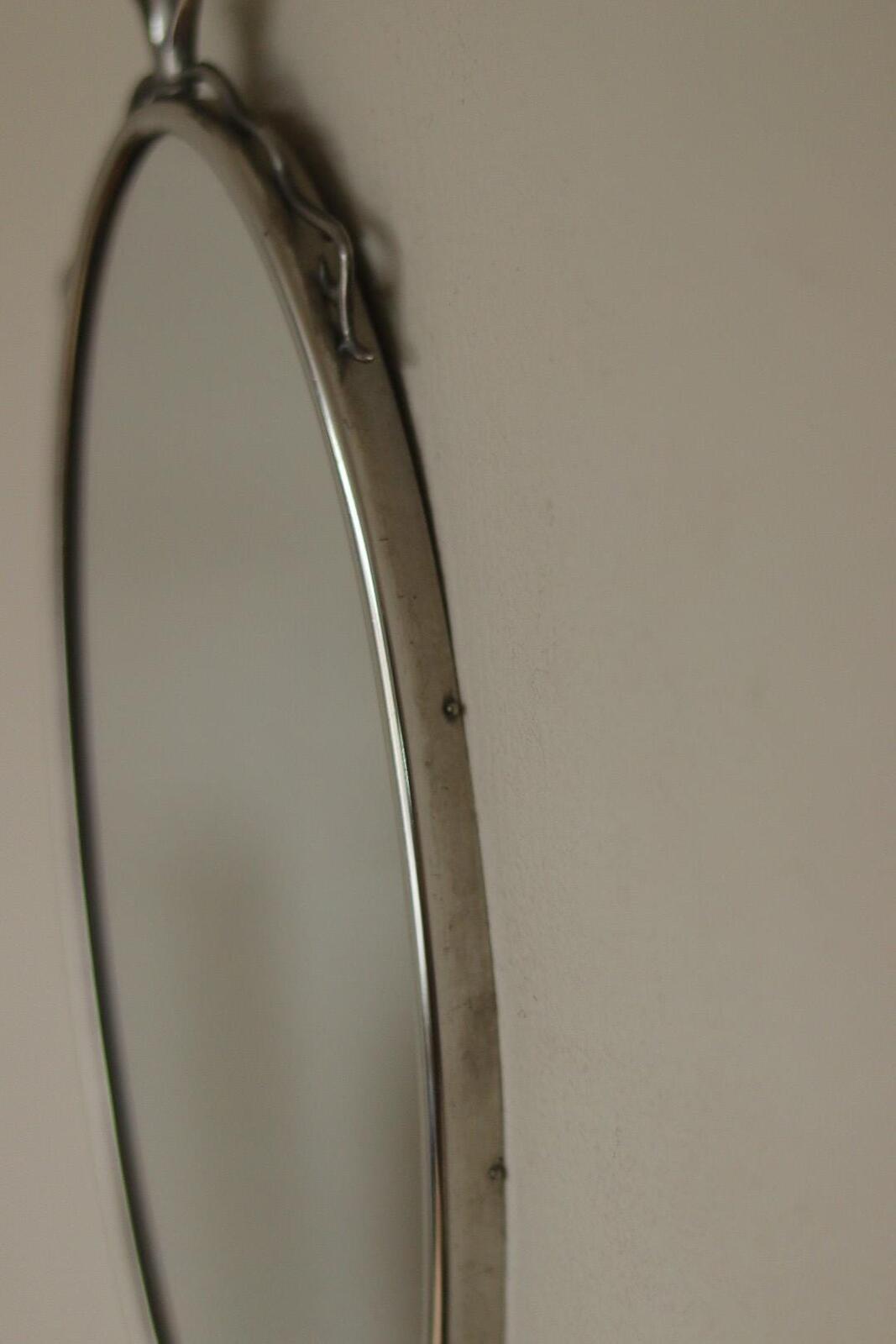 Pair of Mid Century Swedish Pewter Sconces with Mirror by Svenskt - Tenn