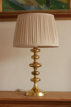 Pair of Swedish Brass Bobbin Table lamp