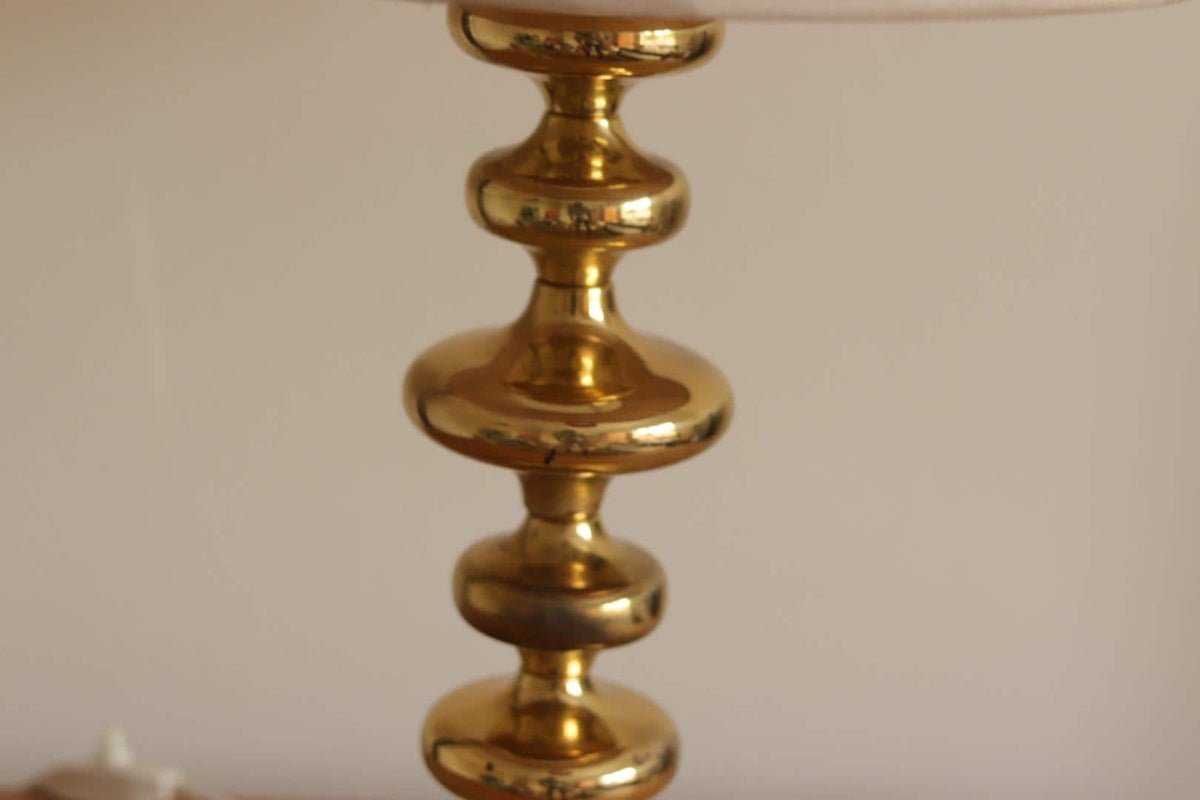 Single Swedish Brass Bobbin Table lamp
