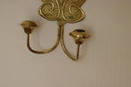 Pair Of Double Arm Art Nouveau Style Swedish Brass Sconces
