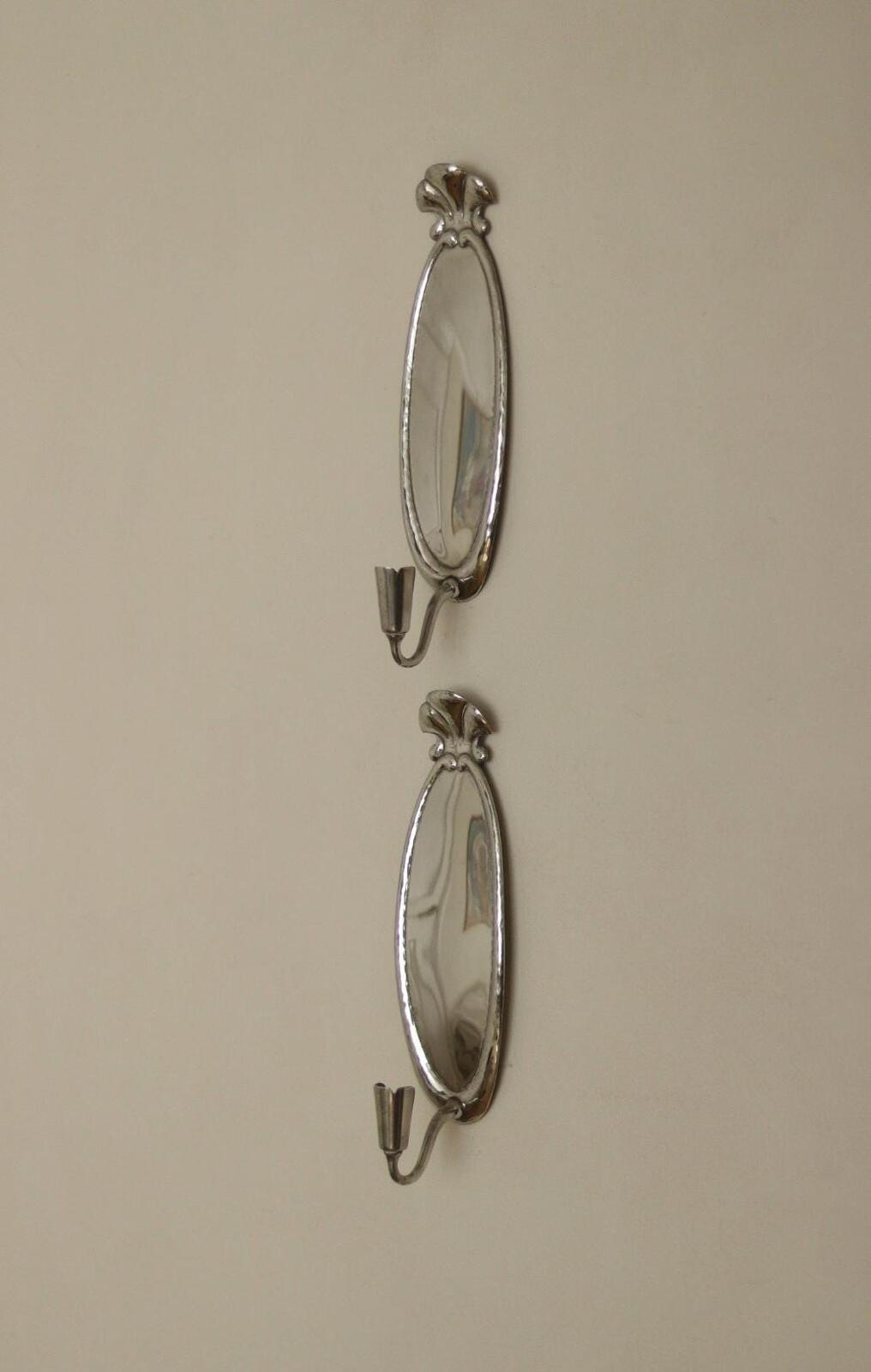 Pair of Swedish Grace Pewter Sconces by Svenskt - Tenn